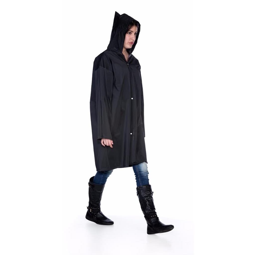 Capa De Chuva PVC Forrada preta com CA EPI