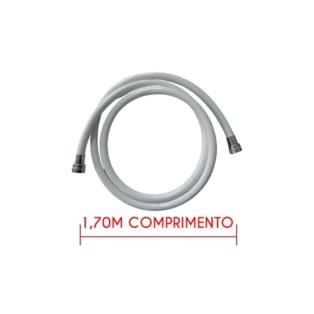 Mangueira Plástica Cardal Branca Com Luvas Cromadas 1,7m 1/2" - PR511