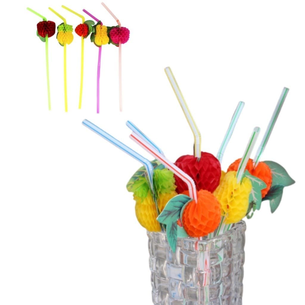 Canudos Frutas Tropical 3D 36-120 UNIDADES