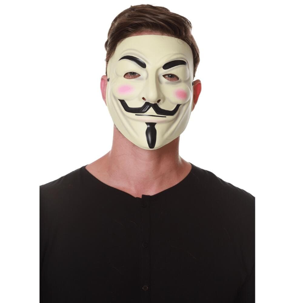 Máscara V De Vingança Acessório Para Fantasia Guy Fawkes