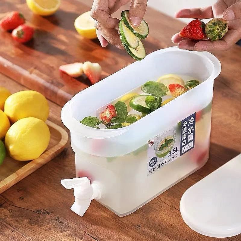 3.5L Suqueira Plastica com tampa para Geladeira Com torneira capacidade 3,5litros para agua saborizada