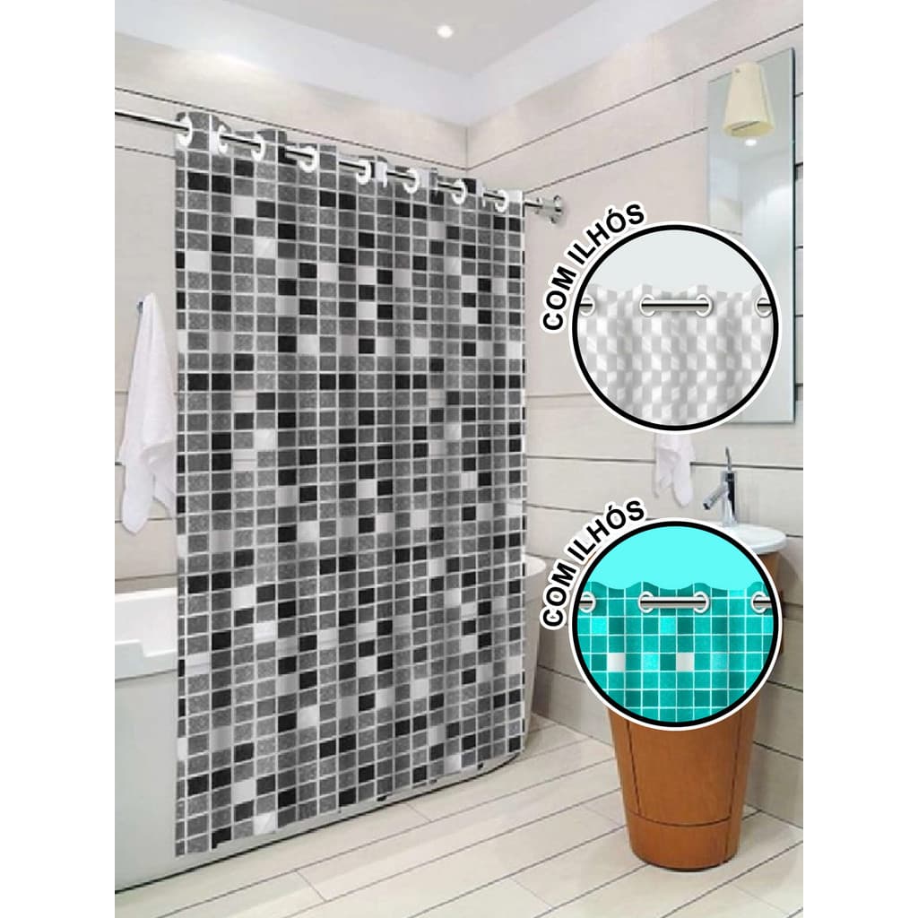 Cortina Para Box Pvc Impermeável Antimofo