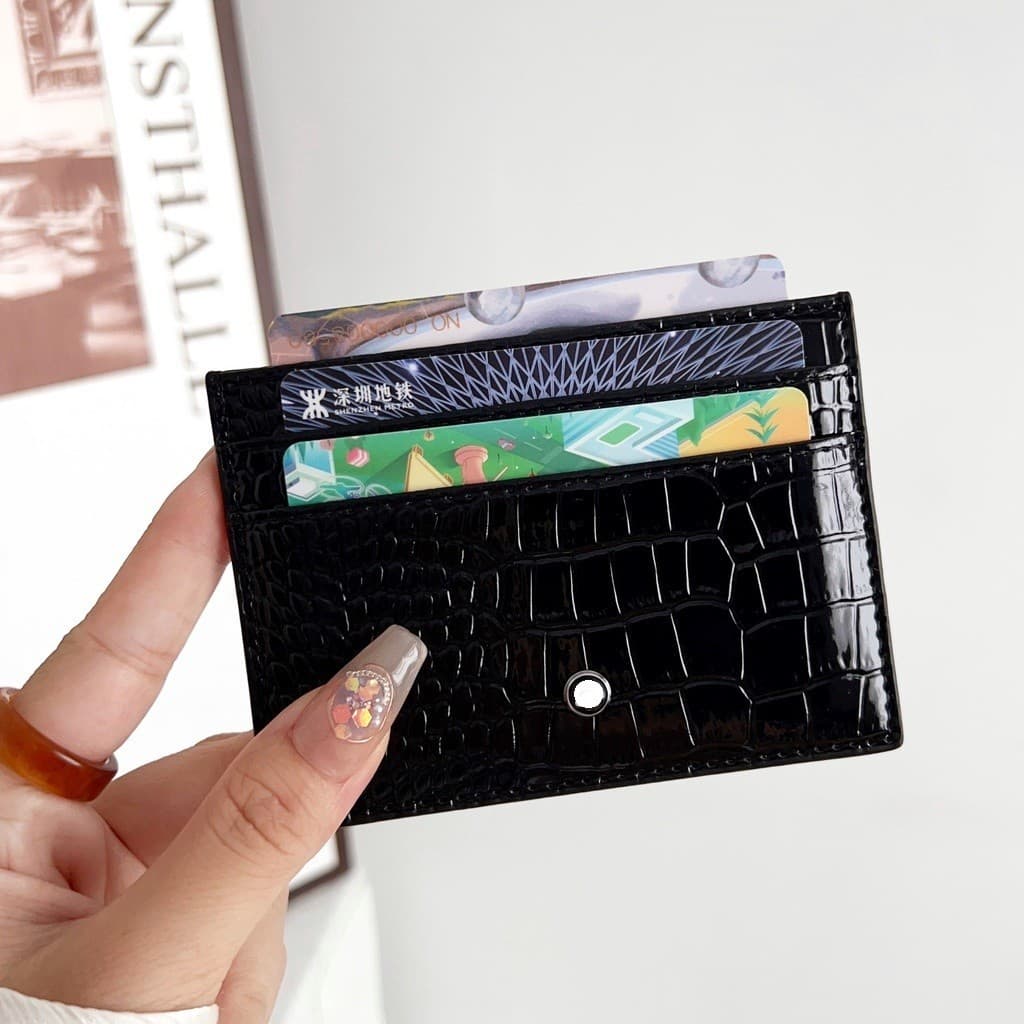 Porta-Cartões De Couro Vintage , Cruz , Crocodilo , Padrão De Fibra De Carbono , Identificação Comercial/Crédito , Bolso
