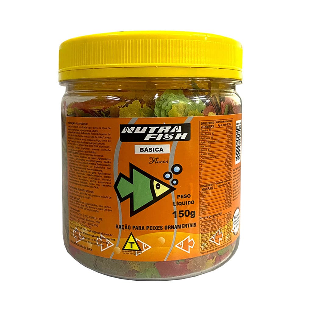 Ração Para Peixes Nutrafish 150g Em Flocos - Ornamentais
