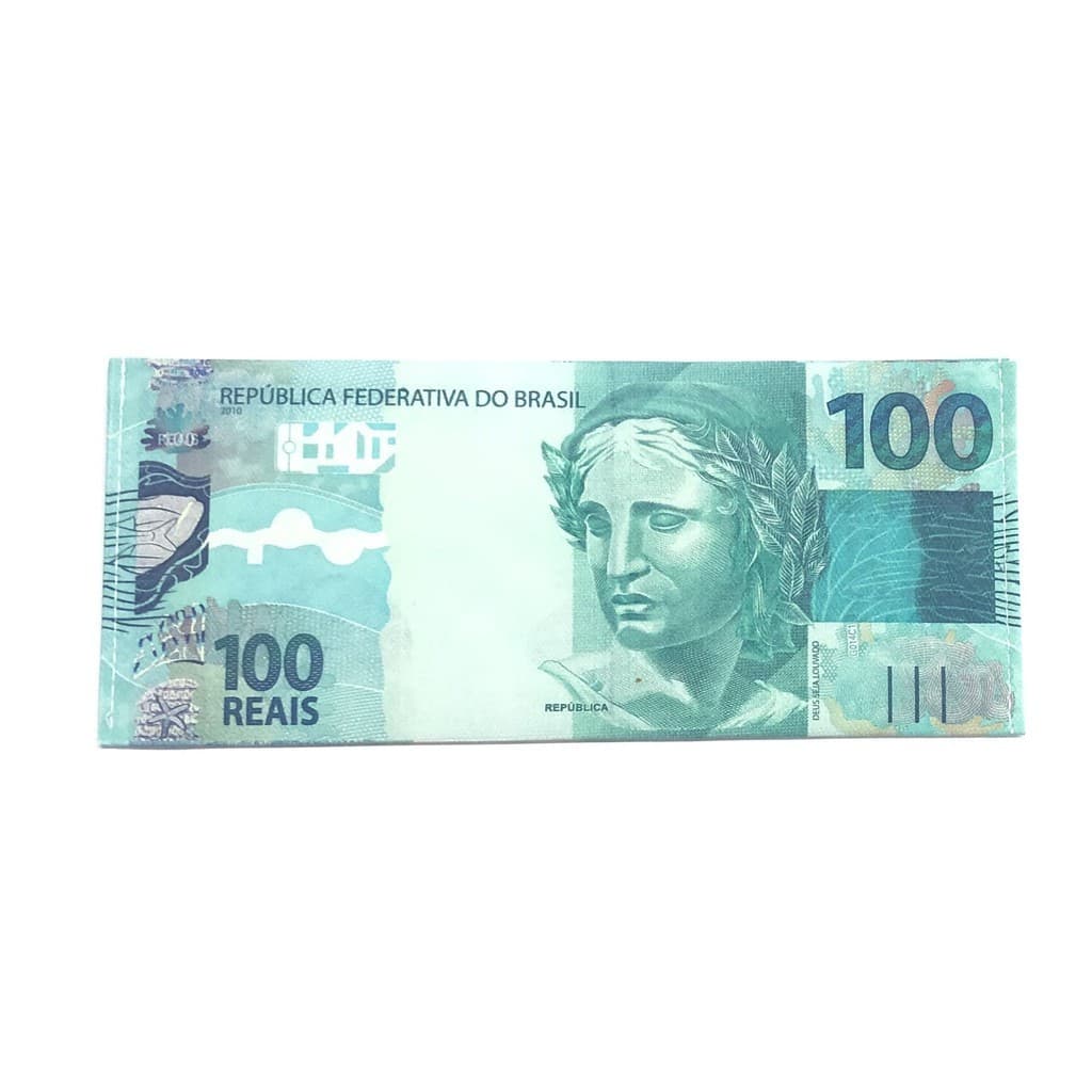 Carteira Estampada De Notas Estrangeiras Dólar/Euro/Real Guardar Cédulas Documentos