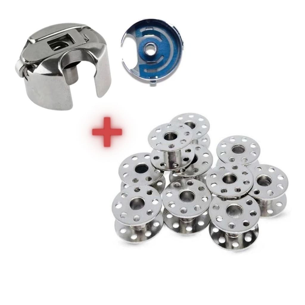 Caixa de Bobina para Maquina Reta Industrial + 10 Bobina Metal para Maquina Reta Industrial