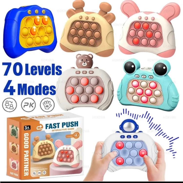 Fast Push Game Pop It Brinquedo Educativo Infantil Anti Stress 2 a 8 Anos Várias Cores Presente