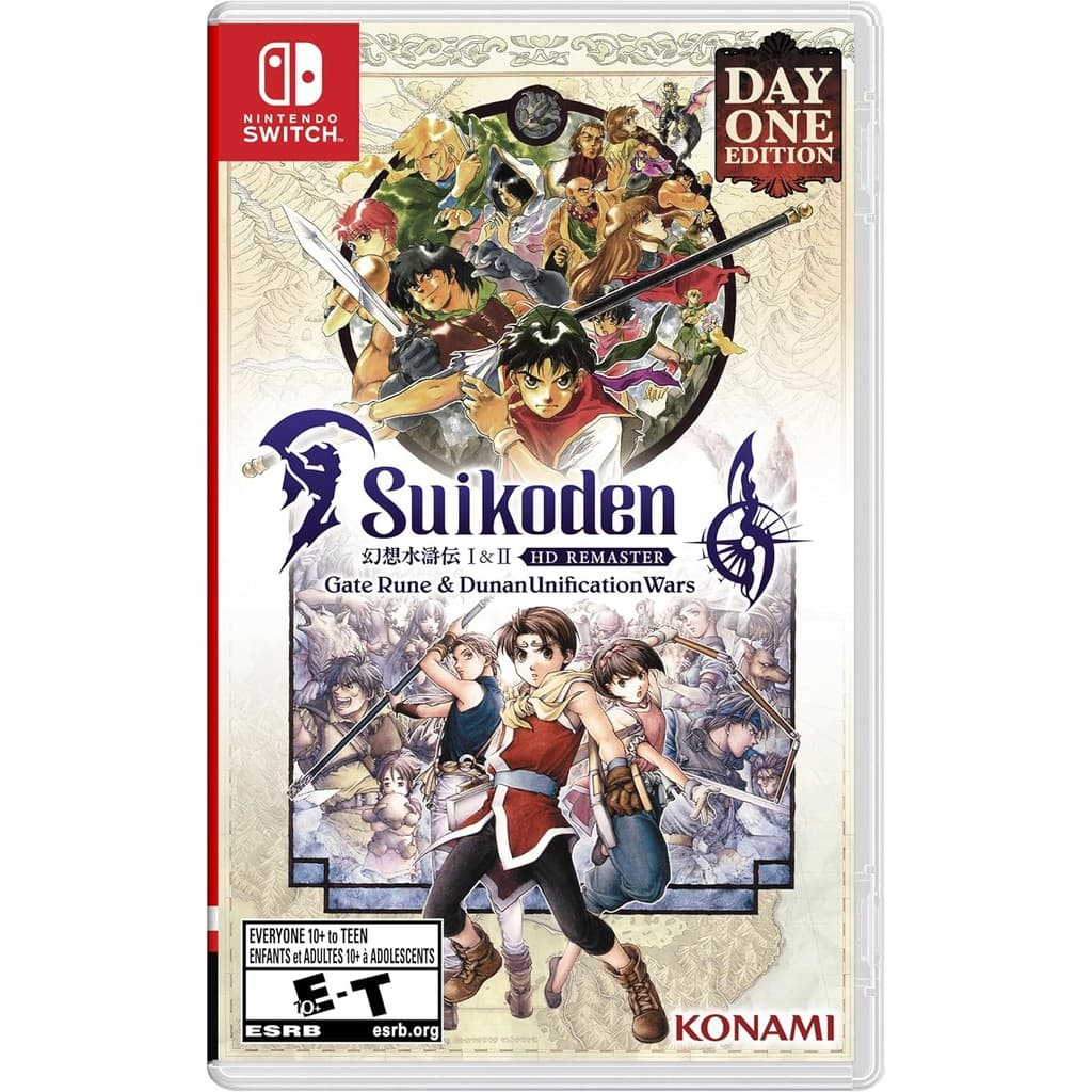 Suikoden I & II HD Remaster Gate Rune and Dunan Unification Wars Day One Edition Switch Midia Fisica