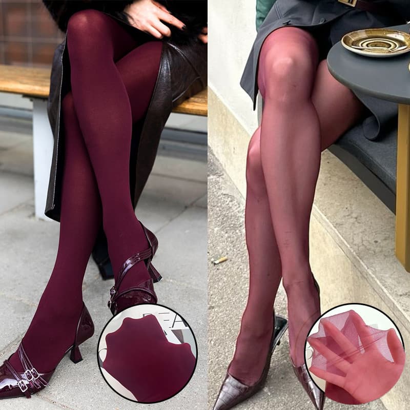 Meias Femininas Finas Meia-Calça Super Elástica Tamanho Grande Leggings Vermelho Primavera Outono Inverno