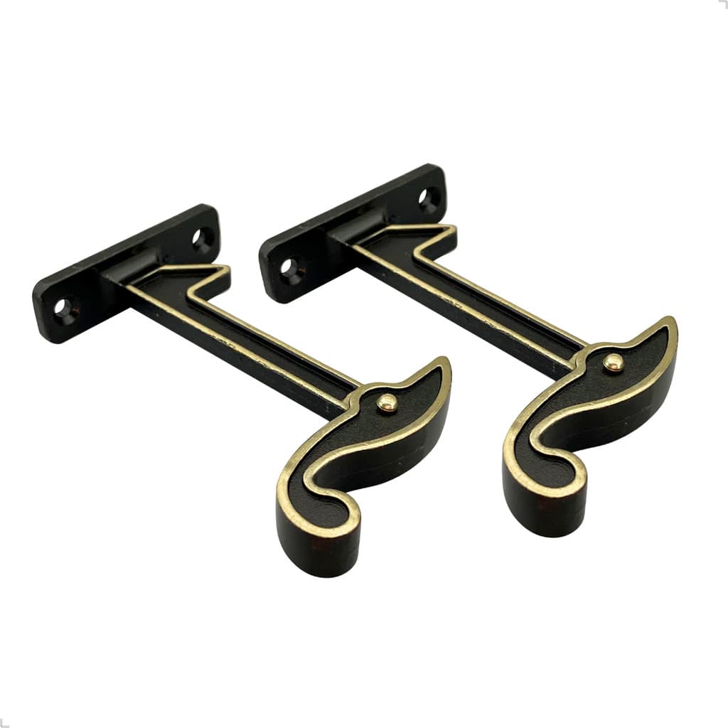 Par Carranca Lisa Para Aparafusar Prendedor de Janela Latonado Oxidado