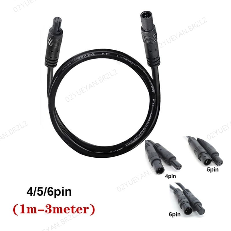 1-5M 4 5 6 Pinos Núcleo Macho Para Fêmea Cabo De Visão Traseira Do Carro Veículo DVR Câmera Extensão Conector HD Monitor