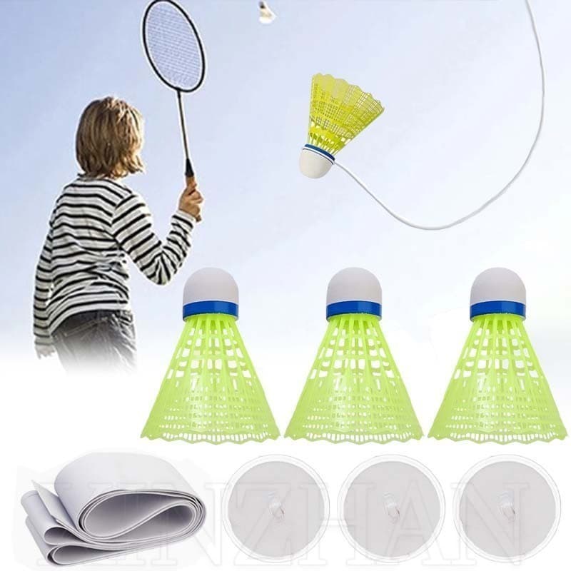 3 Conjuntos De Rebound Badminton Kit De Prática Para Crianças Adultas-Shuttlecock De Auto Indoor Com Cordas Elásticas-Treinador De Um Só Jogador-Dispositivo Profissional-Treino