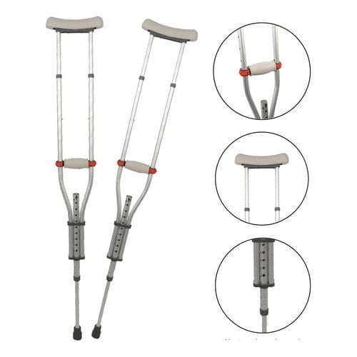 Muleta Axilar De Alumínio Regulável P M G Dellamed 130kg - Par