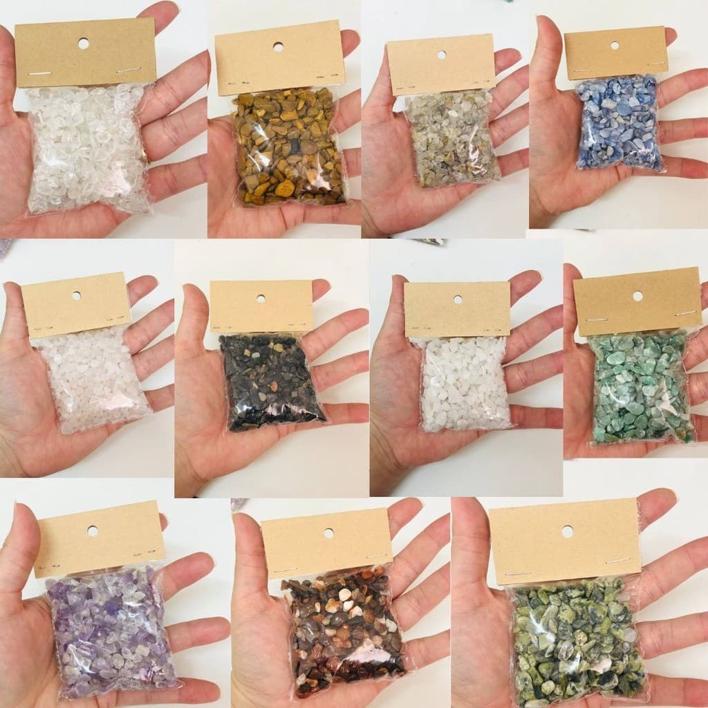 Cascalho de Cristais Pedras Naturais ideais para Orgonite e Artesanato envolvendo energia