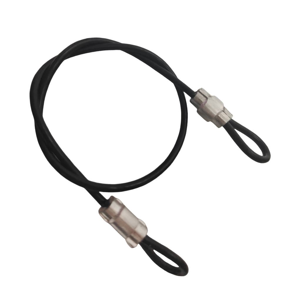 Lacre em Cabo de Aço Revestido PVC Preto 50cm Malas Mochilas e Bagagens Capacete