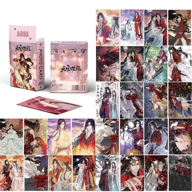 50Pcs/Pack O Cartão Oficial Do Céu Howard Wang James Cheek Tian Guan Ci Fu Xie Lian Hua Cheng De Impressão Dupla Face LOMO Anime Cards Toys