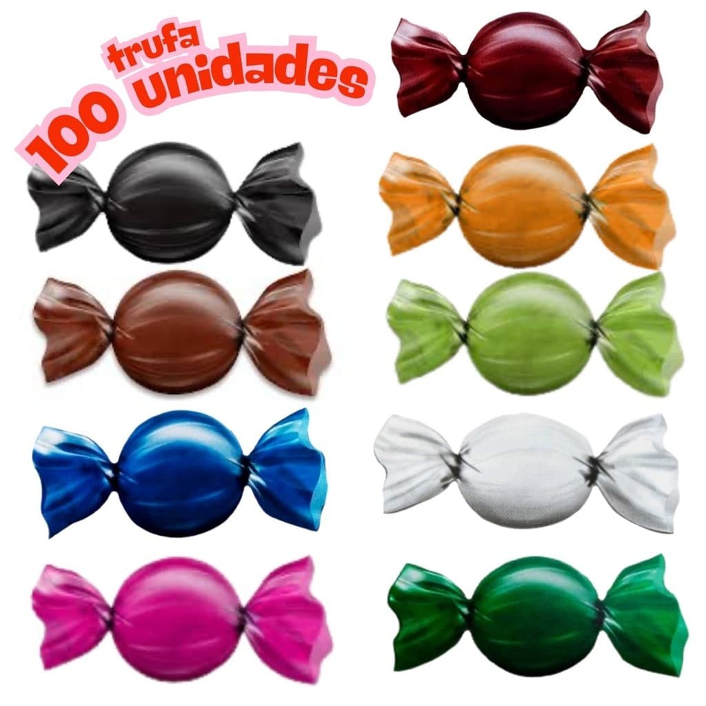 100 unidades Embalagem para Trufa e Bombom Lisa 14,5x15,5cm | Escolha a Cor