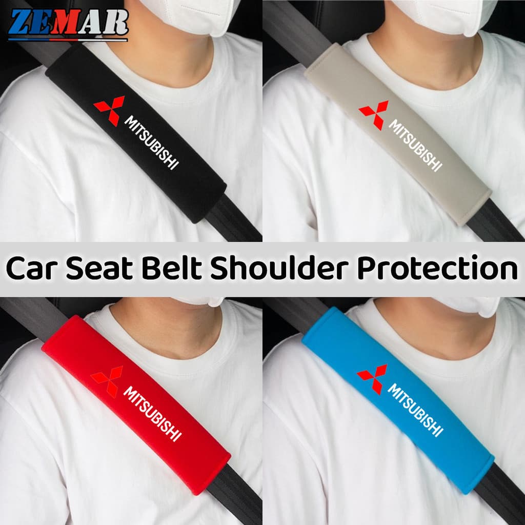 2Pcs Mitsubishi Universal Car Seat Cinto De Segurança Do Ombro Protetores De Para Lancer Asx Pajero Full Outlander