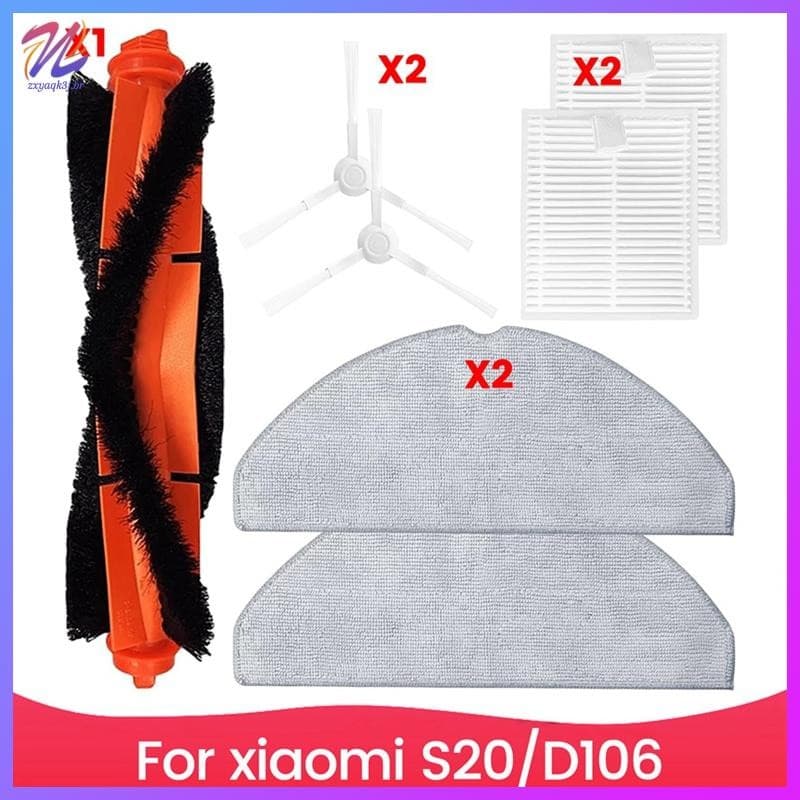 Para Xiaomi Robô Aspirador De Pó S20/D106 Peças Escova Lateral Principal Filtro HEPA Mop Pano Reposição Kit Acessórios