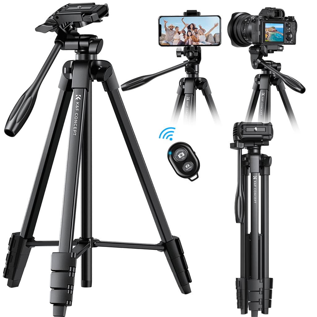 Tripé K&f profissional 360º Alumínio 1,5m Controle Bluetooth