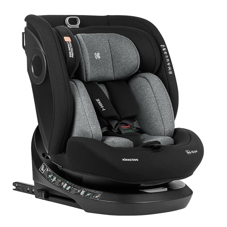 CADEIRA DE CARRO ISOFIX I-HIKE 40-150CM DARK SHADOW (CINZA) - KIKKABOO