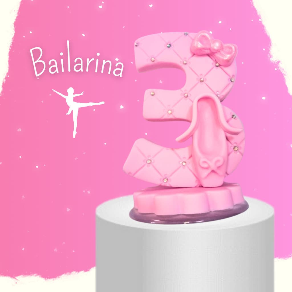 Vela Bailarina Com Pavio Magico c/ Base para Bolos e Festas
