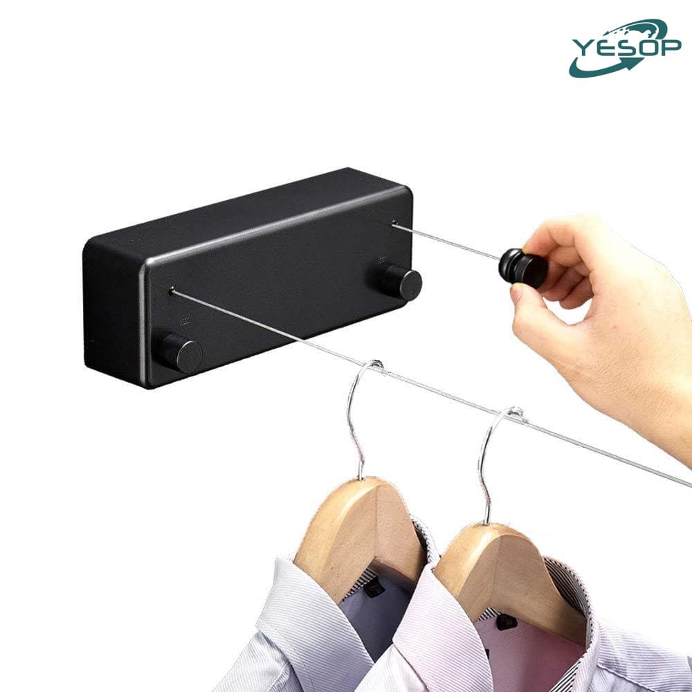 Varal Retrátil De Parede Duplo Automático Corda de Aço 4.2m Reforçado para Apartamento e Lavanderia Suporta 40kg