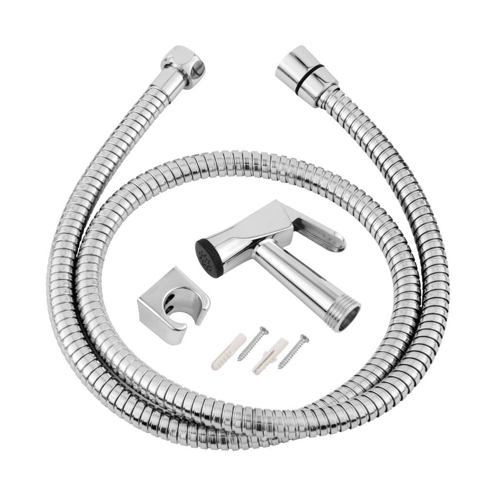 Ducha Higiênica Banheiro Lavatório Sem Registro Mangueira Prata Cromada 1,20m