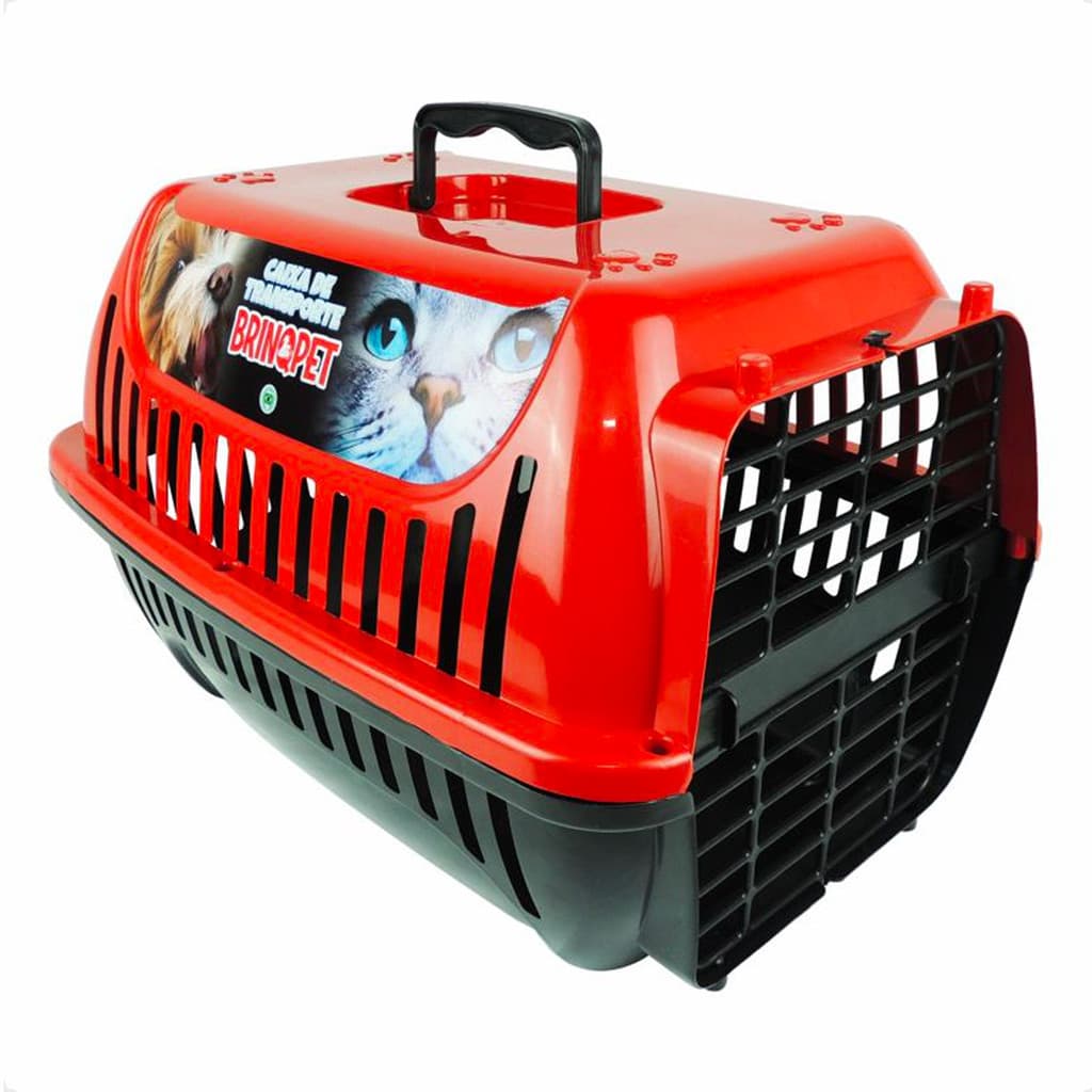 Caixa de Transporte Brinqpet Nº 2 para Cães e Gatos - Vermelho