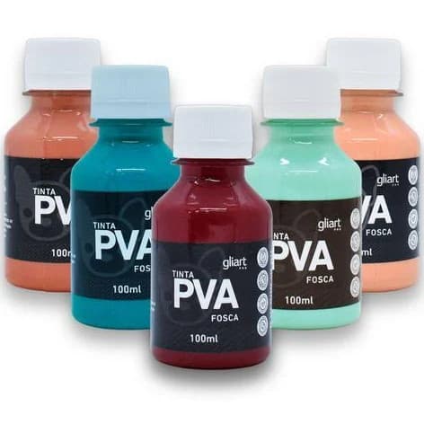 Tinta PVA Fosca Multisuperfícies 100ml Gliart - Alta Cobertura para Arte e Artesanato