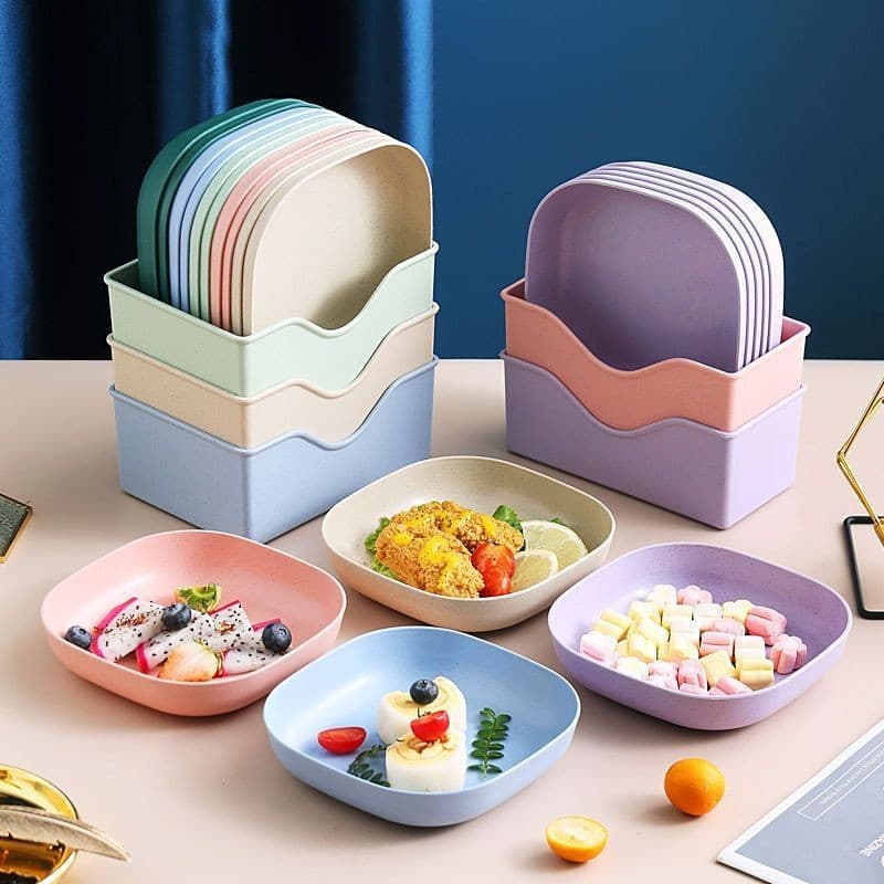 haosin Kit Conjunto 10/20/30 Pratos Com Base Plásticos Duros Reutilizaveis Com Suporte