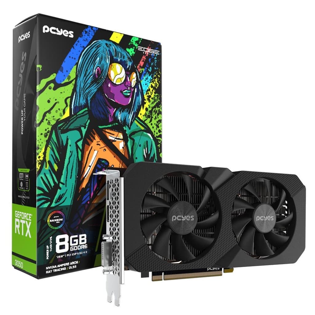 Placa de Vídeo Gpu Nvidia Geforce Rtx 3050 8Gb Gddr6 128Bit Projeto Edge Pvrtx30508Blpe