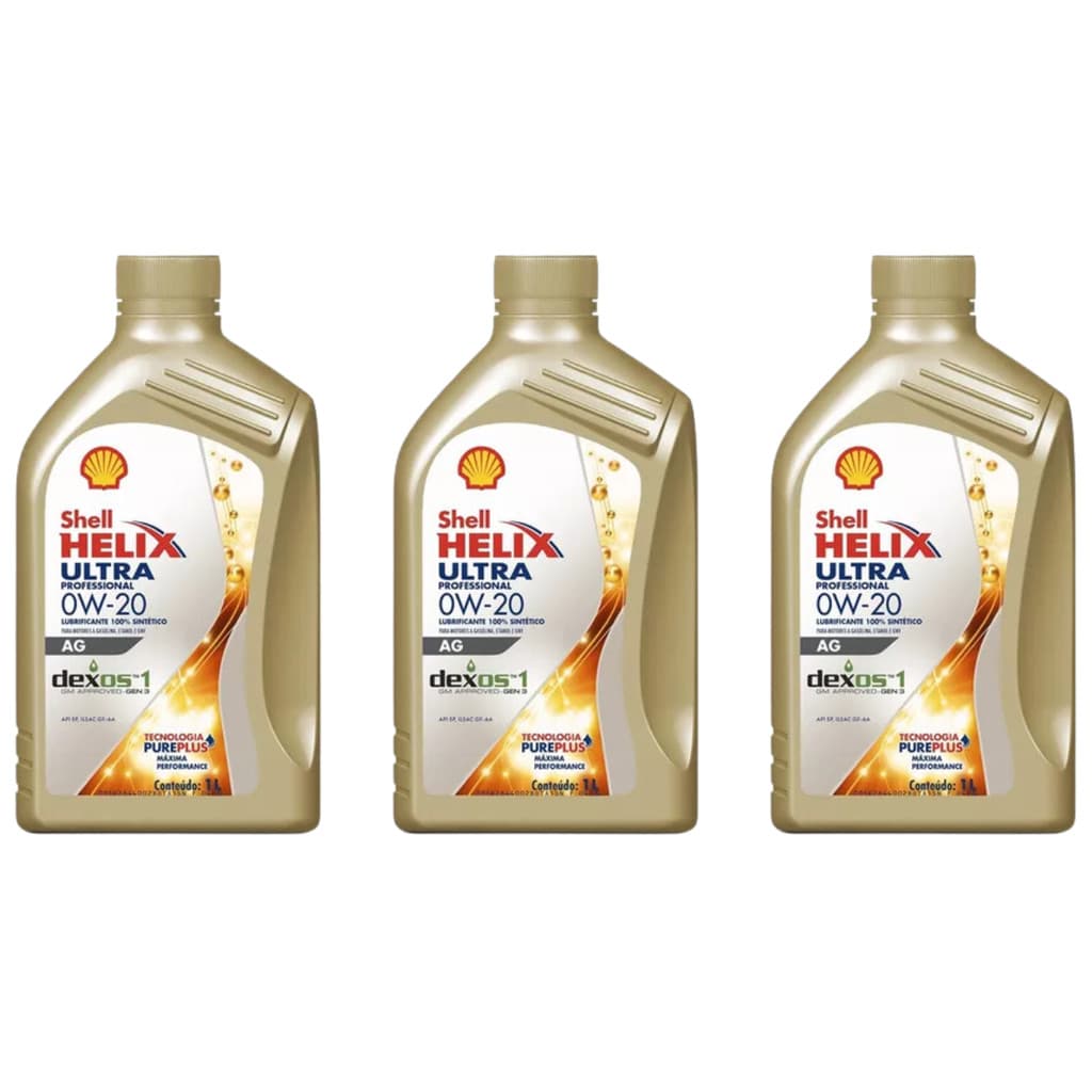 3L Óleo Motor Shell Helix Ultra 0W20 AG Dexos 1 Sintético