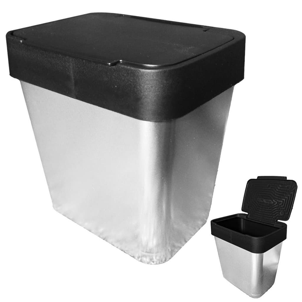 Lixeira de Pia Cesto de Lixo 2,5L Metálica Plástica Click Cozinha Tampa MB