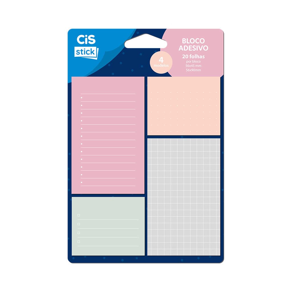 Bloco adesivo CIS STICK Trend com 4 modelos