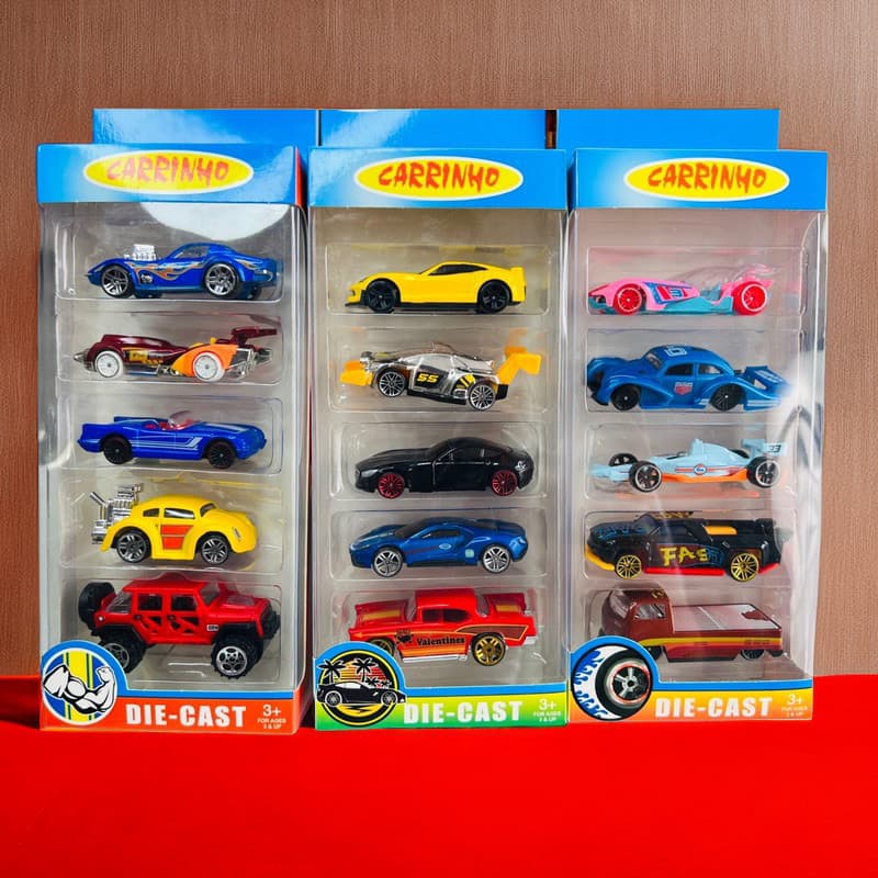 Kit Coleção Carrinho De Ferro Estilo Hot Wheels kit 5 Peças MA-135