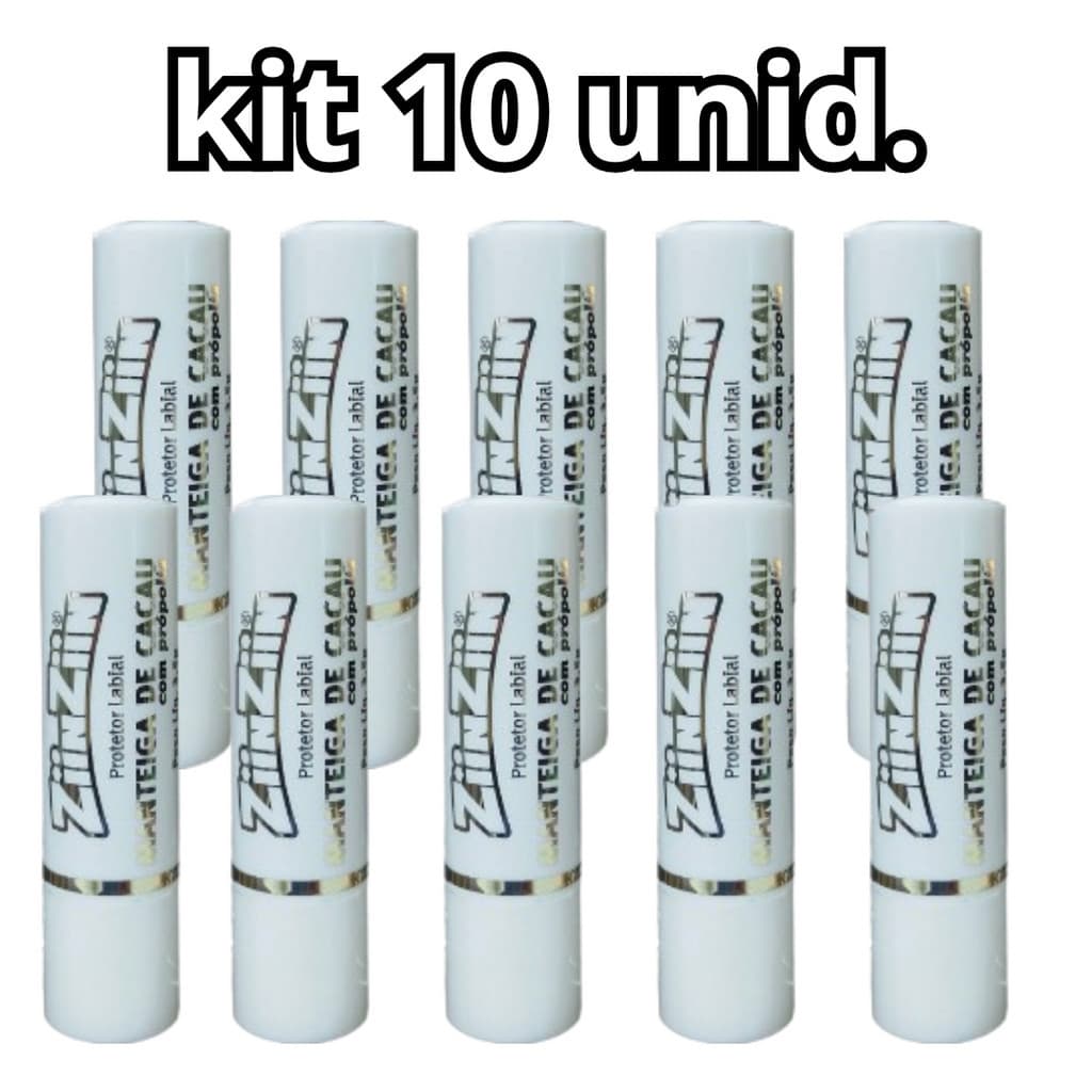 KIT 10 unid Manteiga de Cacau com Própolis 3,5g - Ziin Ziin 