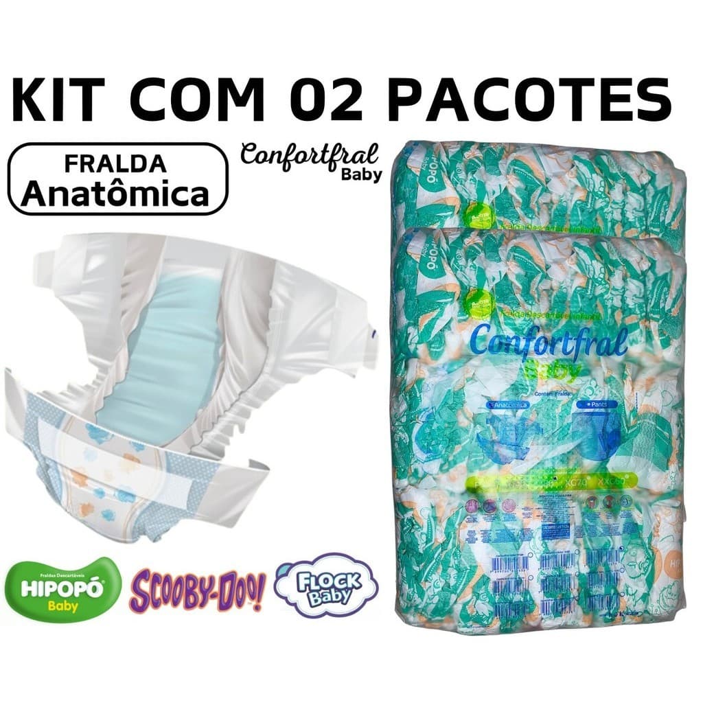 KIT COM 02 PACOTES DE FRALDA INFANTIL CONFORTFRAL BABY 2 LINHA