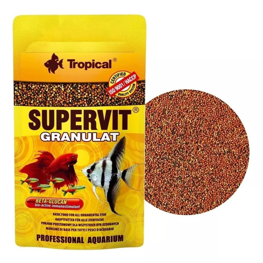 Ração Tropical Supervit Granulat 10g Para Peixes Ornamentais
