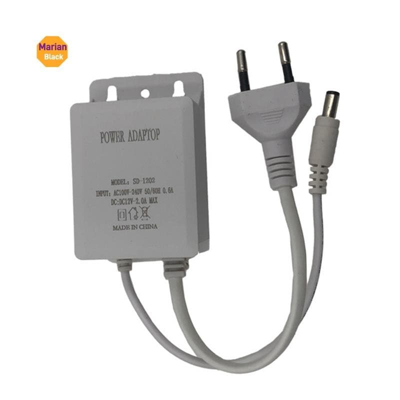 Câmera Adaptadora De Alimentação À Prova D'água 12V 2A E Fonte De Faixa De Luz Com Plugue Ue A
