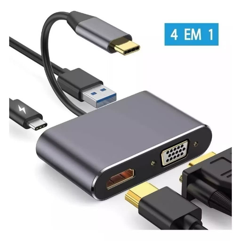 Adaptador Usb 3.0 Tipo C Hd 4k Vga 5 In1 Para Macbook Otg  FANG