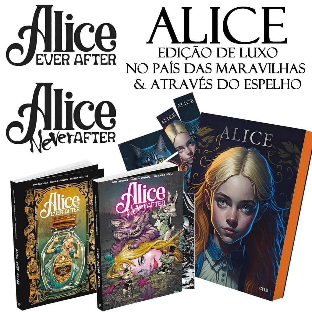 Combo Alice Ever After + Never After + País das Maravilhas & Através do Espelho Luxo Capa Dura