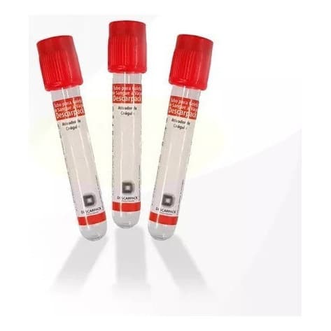 100 Tubos Vermelho 4ml Para Coleta De Sangue Vácuo Hemograma