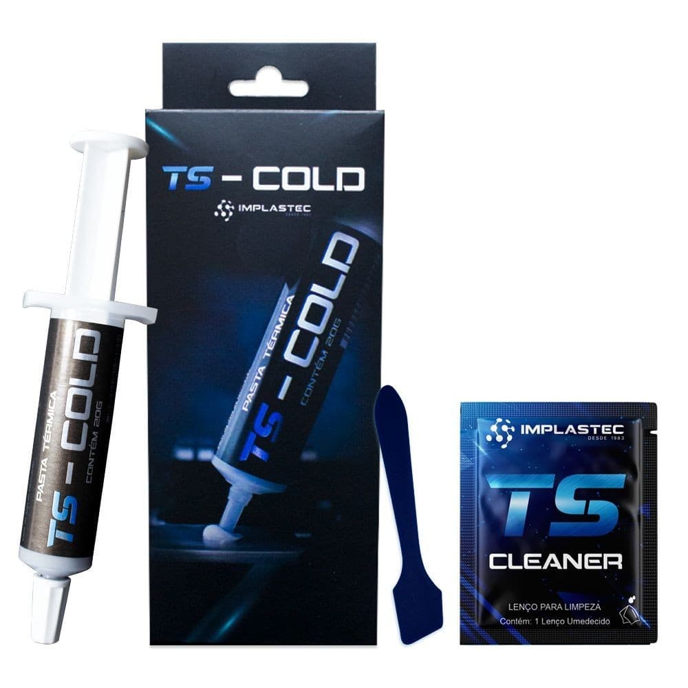 Pasta Térmica Alto Performance 10.5 W/m.K Implastec TS Cold Seringa 20g