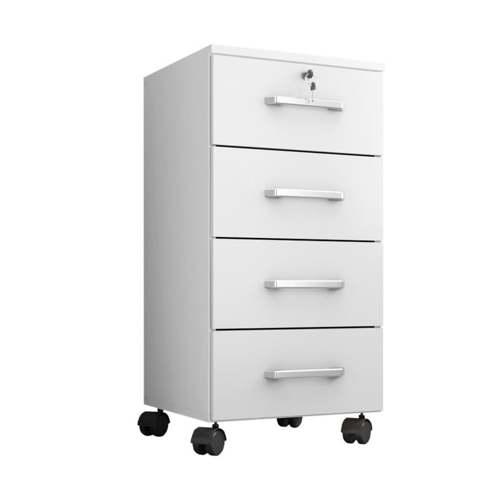 Gaveteiro Gávea Organizador Escritório 4 Gavetas com Rodízios