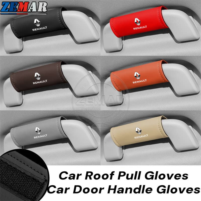 Luvas De Couro Para Puxar Teto De Carro Renault Maçaneta Interna Capa Protetora De Alça De Apoio De Braço Kwid Duster Or