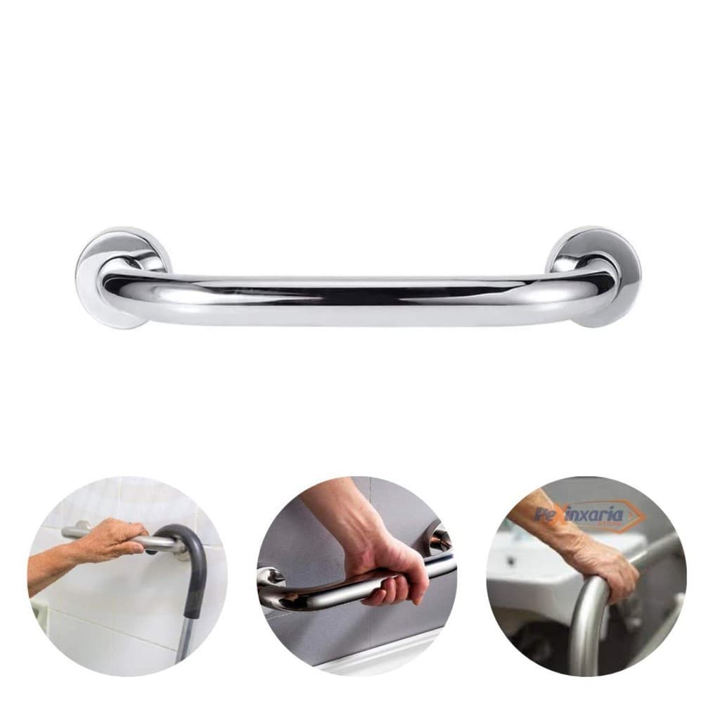 Barra De Apoio Alça 30cm Aço Inoxidável para Banheiro Idoso e Deficiente