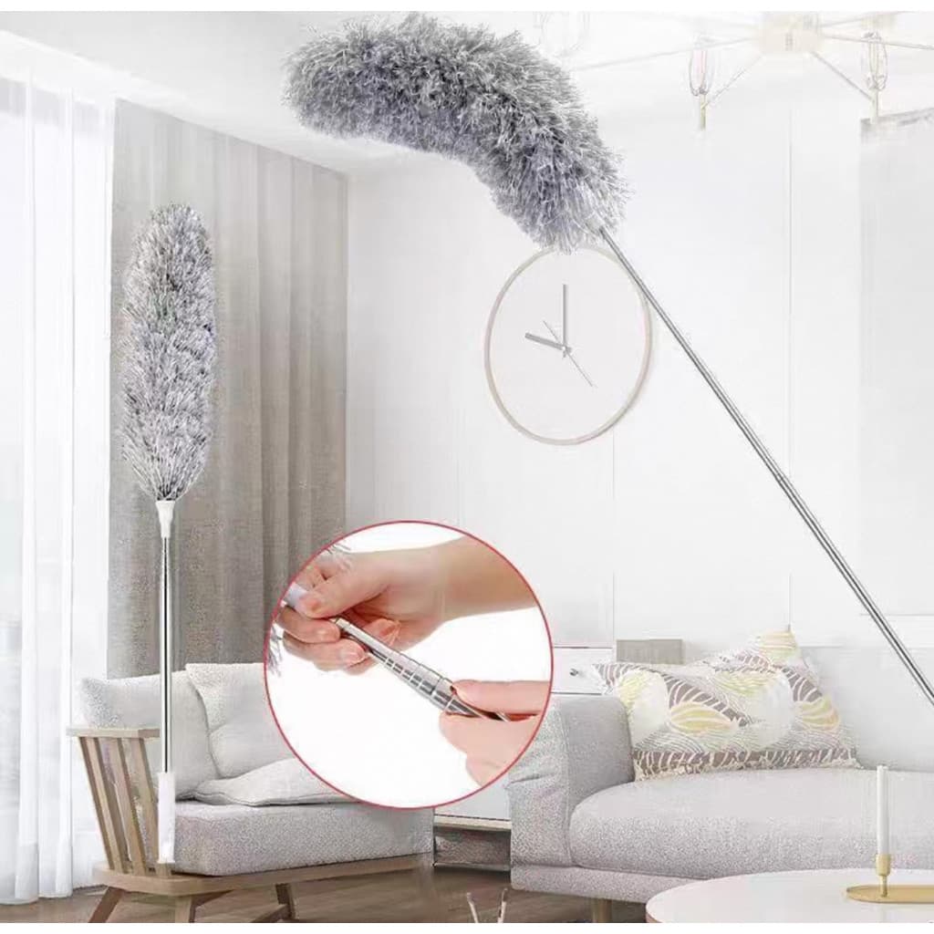 Espanador Telescópico Retrátil 280cm Limpeza Fácil Poeira Teto Cantos Ventilador Microfibra Duster