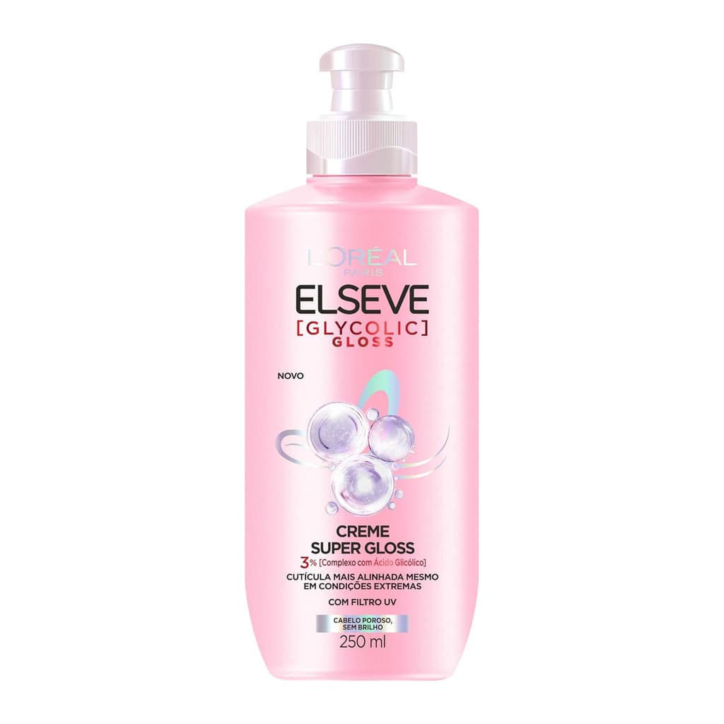 CREME PARA PENTEAR ELSEVE GLYCOLIC SUPER GLOSS 250ML