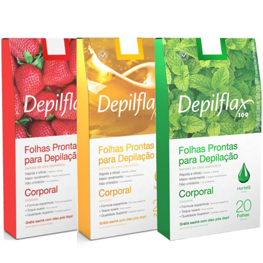 Depilflax Folhas P/ Depilação Corporal C/20 Unidades - Envio Rápido
